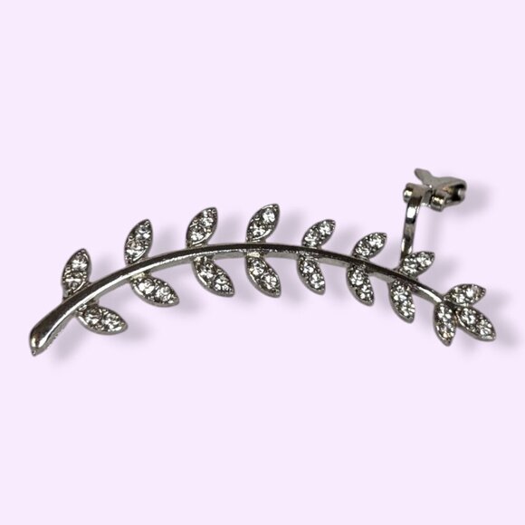 Rhinestone Laurel Ear Climber Earring - Picture 3 of 5